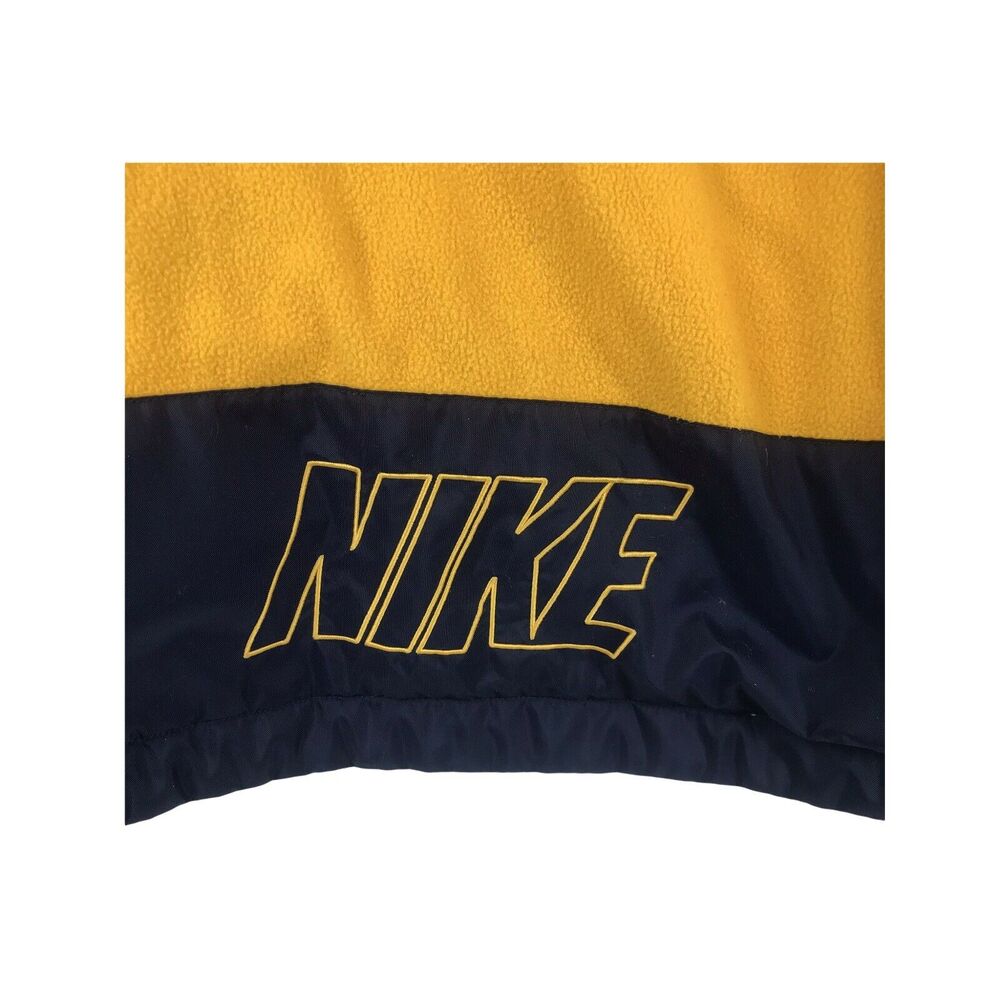 Vintage Reversible Nike Spellout Hooded Full Zip Jacket Size XL Blue & Gold - Picture 4 of 12